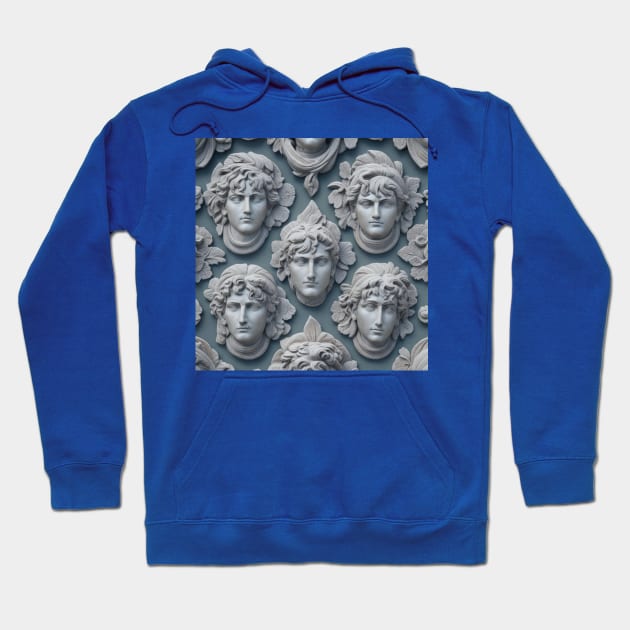 Roman Sculpture Pattern Hoodie by likbatonboot